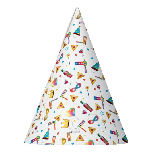 Happy Purim Festival Kinder Party Geschenke Muster Partyhütchen (Links)