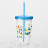 Happy Purim Festival Kinder Party Pattern Urlaub Acryltrinkbecher (Rechts)