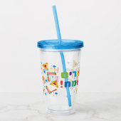 Happy Purim Festival Kinder Party Pattern Urlaub Acryltrinkbecher (Links)