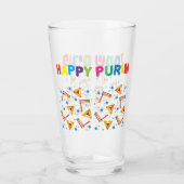Happy Purim Festival Kinder Party Pattern Urlaub Glas (Rückseite)