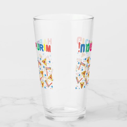 Happy Purim Festival Kinder Party Pattern Urlaub Glas (Rechts)