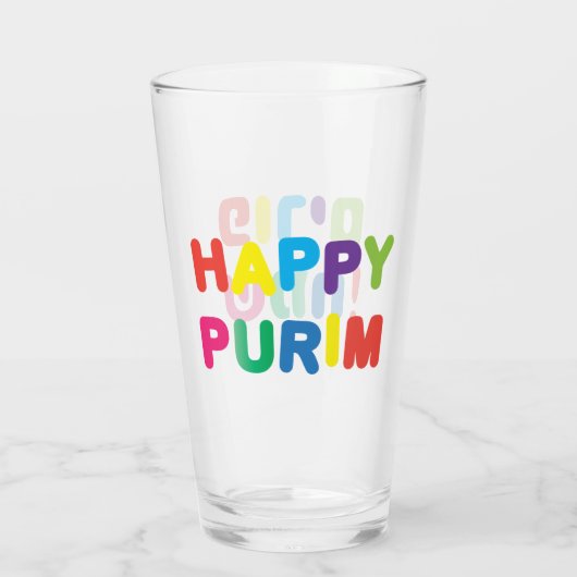 Happy Purim Festival Kinder Party Pattern Urlaub Glas (Rückseite)