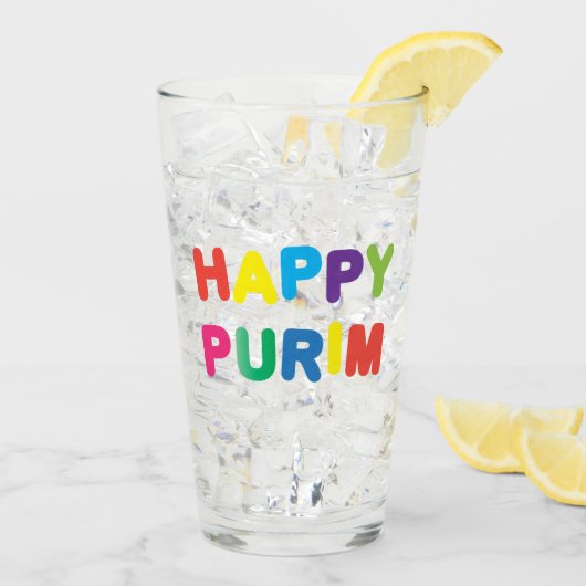 Happy Purim Festival Kinder Party Pattern Urlaub Glas (Rückseite Ice)