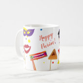 Happy Purim Festival Kinder Party Urlaub Kaffeetasse (Vorderseite Links)
