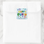 Happy Purim Fun Quadratischer Aufkleber (Tasche)