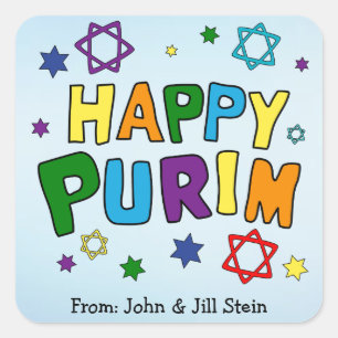 Happy Purim Fun Quadratischer Aufkleber