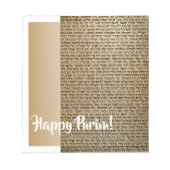 Happy Purim Gift Judaika Notizblock (Vorderseite)