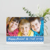 Happy Purim - Gruß auf die Fotokarte Karte (Stehend Vorderseite)
