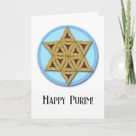 Happy Purim Hamantaschen Cookies Star von David Karte (Vorderseite)