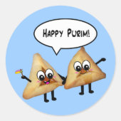Happy Purim Hamantaschen Runder Aufkleber (Vorderseite)