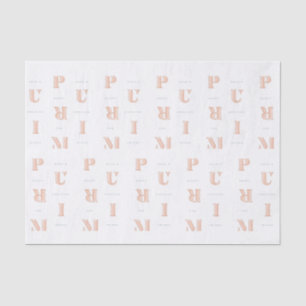 Happy Purim in neutralem Mishloach-Manot Seidenpapier