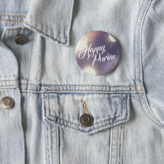 Happy Purim in Sparkle und Lila Button (Beispiel)