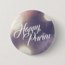 Happy Purim in Sparkle und Lila Button