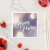 Happy Purim in Sparkle und Lila Serviette (Beispiel)