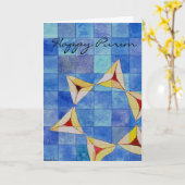 Happy Purim Karte (Gelbe Blume)