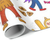 Happy Purim Kinder in Kostümen Geschenkpapier (Rolleneckpunkt)