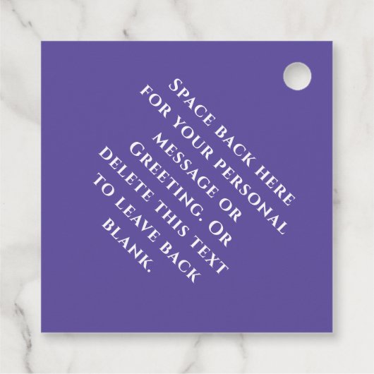 Happy Purim - Kosher Info Monogram Classic Round Geschenkanhänger (Rückseite)