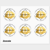 Happy Purim - Kosher Info Monogram Gold Swash Cla Runder Aufkleber (Blatt)
