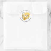 Happy Purim - Kosher Info Monogram Gold Swash Cla Runder Aufkleber (Tasche)
