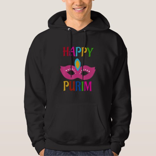 Happy Purim Mask Hoodie (Vorderseite)