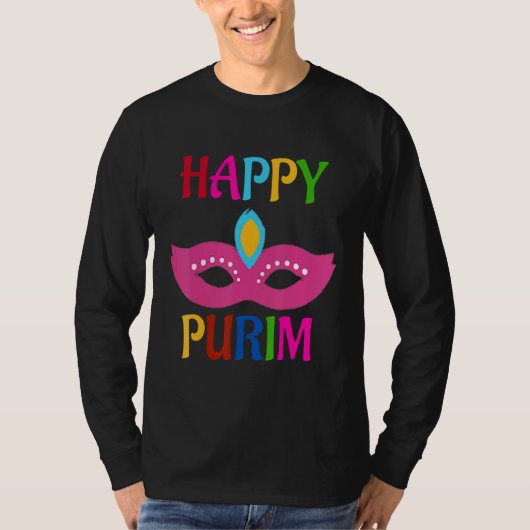 Happy Purim Mask T-Shirt (Vorderseite)