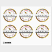 Happy Purim Mishloach Manos Kosher Details Großes Runder Aufkleber (Blatt)