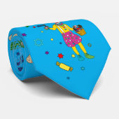 Happy Purim Neck Tie - Blue Krawatte (Gerollt)