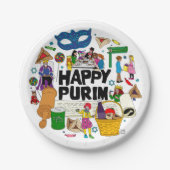 Happy Purim Paper Tellers Pappteller (Vorderseite)
