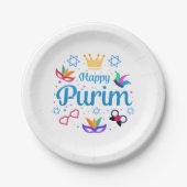 Happy Purim Pappteller (Vorderseite)
