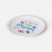 Happy Purim Pappteller (Schrägansicht)