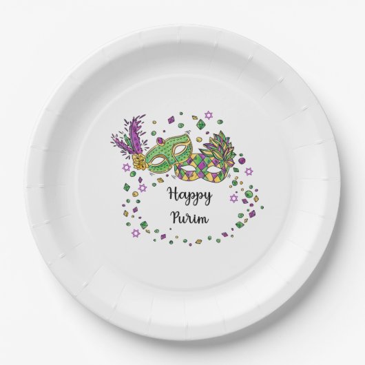 Happy Purim Pappteller (Vorderseite)