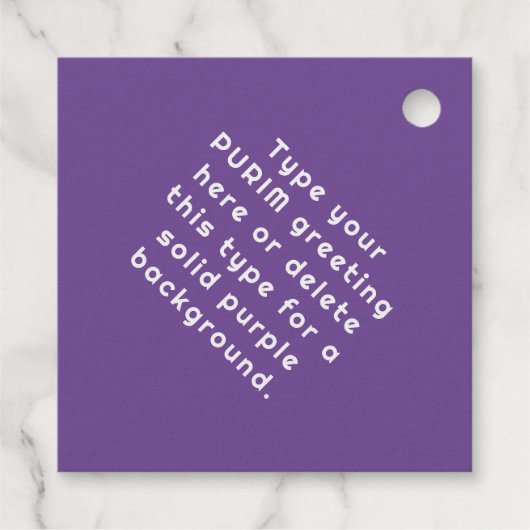 Happy Purim Personalisiert Real Foil Tag (Rückseite)