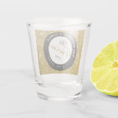 Happy Purim Personalisiertes Script Schnapsglas (Rückseite)
