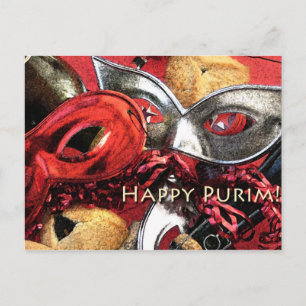 Happy Purim Postcard Postkarte