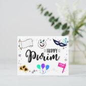 Happy Purim Postkarte (Stehend Vorderseite)