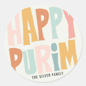 Happy Purim Round Sticker (Vorderseite)