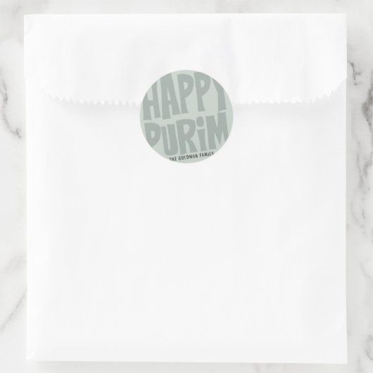 Happy Purim Round Sticker (Tasche)