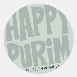 Happy Purim Round Sticker