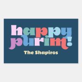 Happy Purim Sameach Label für Mishloach Manot Rechteckiger Aufkleber (Vorderseite)