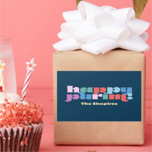 Happy Purim Sameach Label für Mishloach Manot Rechteckiger Aufkleber