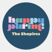 Happy Purim sameach labels für mishloach manot Runder Aufkleber (Vorderseite)