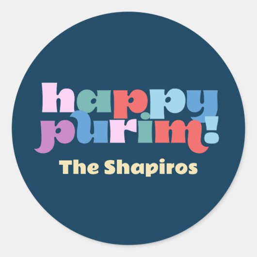Happy Purim sameach labels für mishloach manot Runder Aufkleber (Vorderseite)