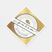 HAPPY PURIM Script Personalisiert Napkin mit Gold Serviette (Ecke)