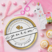 HAPPY PURIM Script Personalisiert Paper Plate Pappteller (Party)