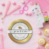 HAPPY PURIM Script Personalisiert Plate mit Gold Pappteller (Party)