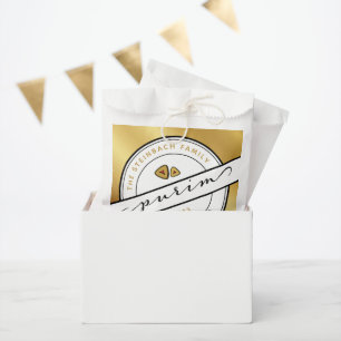 HAPPY PURIM Script PurimBags mit Gold Geschenktütchen