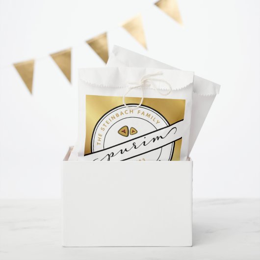 HAPPY PURIM Script PurimBags mit Gold Geschenktütchen (Party)