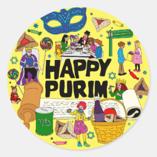 Happy Purim Stickers