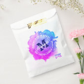 Happy Purim Watercolor Monogram Kosher Info Geschenktütchen (Versiegelt)