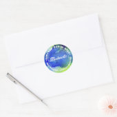 Happy Purim Watercolor Personalisiert Kosher Info  Runder Aufkleber (Umschlag)